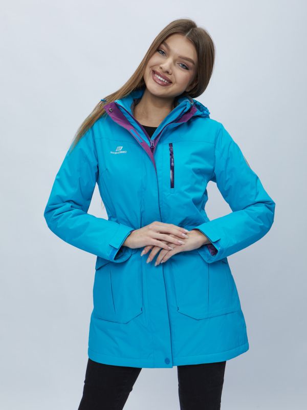 Women's blue hooded parka 551996S